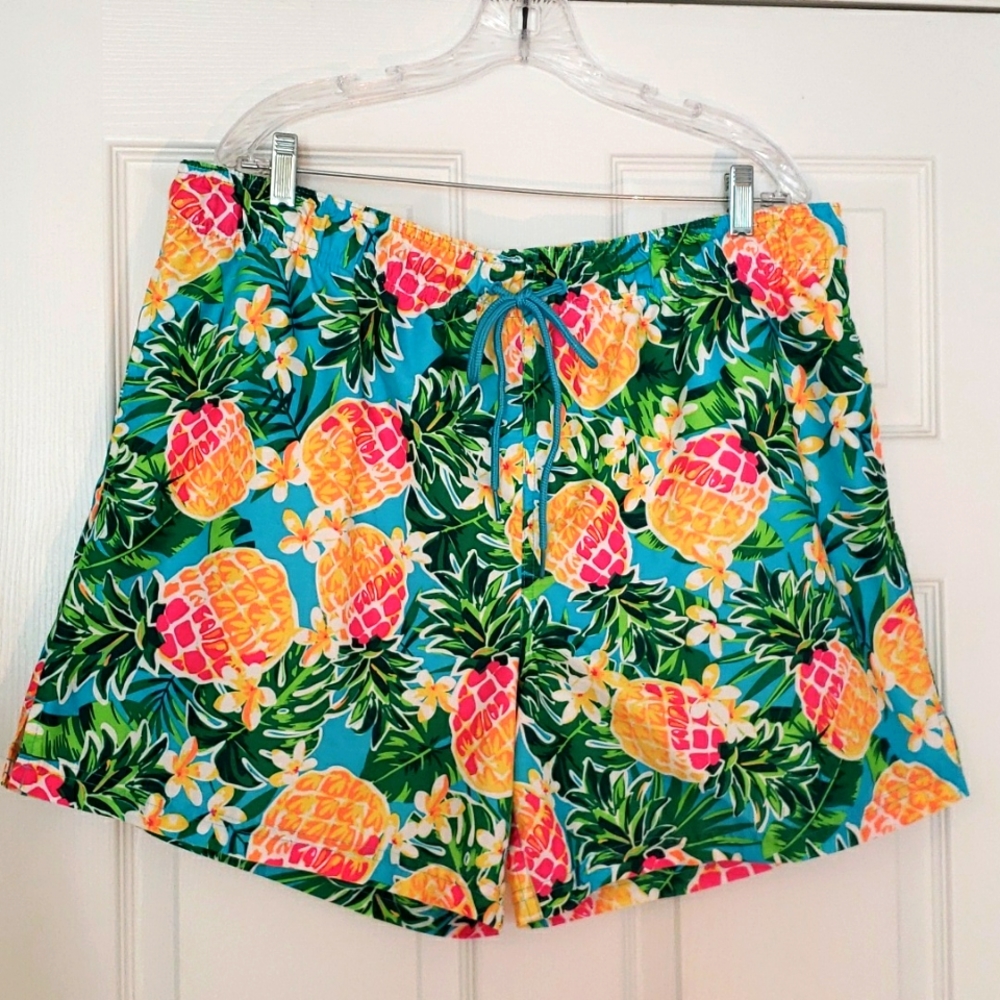 Men's Pineapple Print Swim Trunks